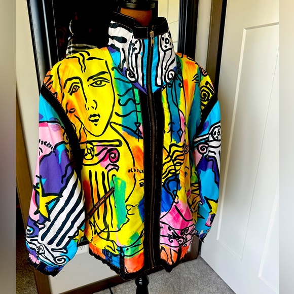 Vintage 80s Giacca Unisex Puffer Jacket Size M Picasso - Picture 1 of 5